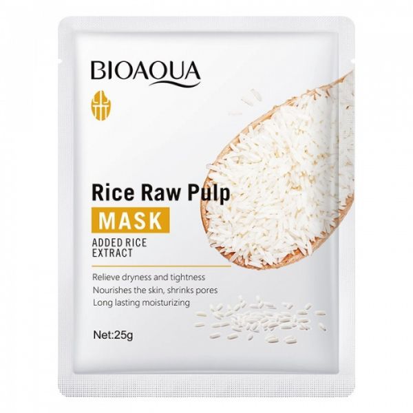 Fabric face mask with white rice extract Bioaqua, 25g